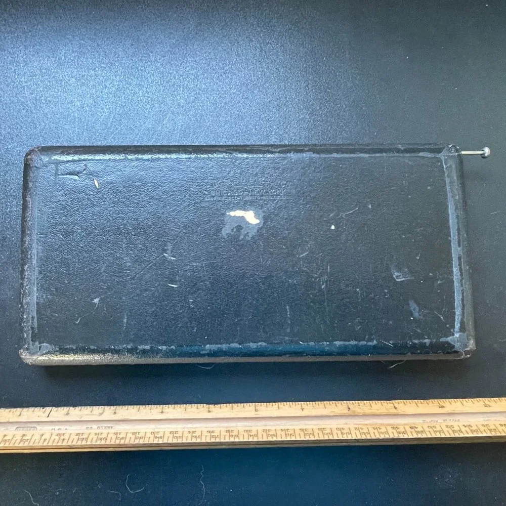 Vintage Drafting Kit Eugene-Dietzgen Co. and triangular Weber drafting ruler